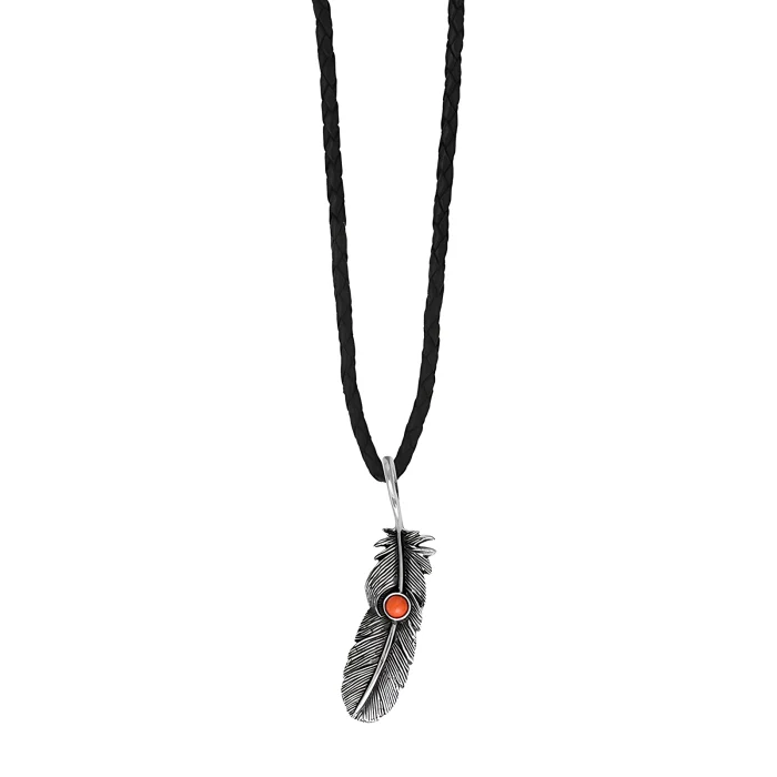 King Baby Coral Feather Necklace